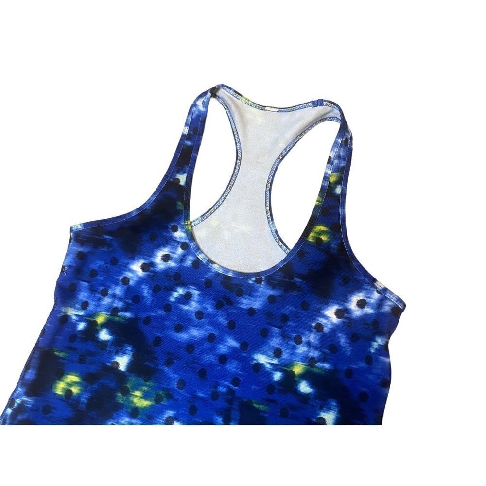 Lululemon Cool Racerback Windy Blooms Sapphire Blue Multi Tank Size 2 - Picture 3 of 5